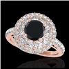 Image 1 : 2.09 ctw VS Black Diamond Solitaire Halo Ring 10K Rose Gold - REF-92A7V - SKU:33692