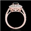 Image 2 : 2.09 ctw VS Black Diamond Solitaire Halo Ring 10K Rose Gold - REF-92A7V - SKU:33692