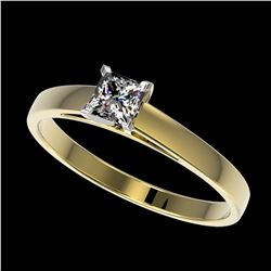 0.50 ctw VS/SI Princess Diamond Ring 10K Yellow Gold - REF-73F5N - SKU:32967