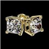 Image 3 : 2 ctw VS/SI Princess Diamond Stud Earrings 10K Yellow Gold - REF-585V2Y - SKU:33096