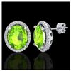 Image 2 : 5 ctw Peridot & VS/SI Diamond Earrings 18K White Gold - REF-82V2Y - SKU:21060