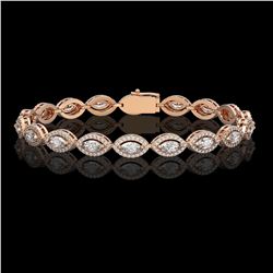 6.91 ctw Marquise Diamond Bracelet 18K Rose Gold - REF-599N6A - SKU:42924