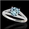 Image 1 : 1.25 ctw SI Fancy Blue Diamond Solitaire Ring 10K White Gold - REF-121Y4X - SKU:35307