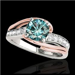 1.25 ctw SI Fancy Blue Diamond Bypass Ring 10K White & Rose Gold - REF-132Y3X - SKU:35123