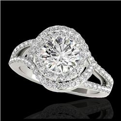 1.90 ctw H-SI/I Diamond Solitaire Halo Ring 10K White Gold - REF-218X2R - SKU:34387