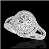 Image 1 : 1.90 ctw H-SI/I Diamond Solitaire Halo Ring 10K White Gold - REF-218X2R - SKU:34387