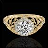 Image 1 : 1.22 ctw H-SI/I Diamond Solitaire Halo Ring 10K Yellow Gold - REF-177R3K - SKU:33780