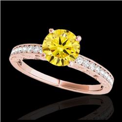 1.18 ctw SI Intense Yellow Diamond Ring 10K Rose Gold - REF-130A9V - SKU:34611