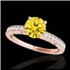 Image 1 : 1.18 ctw SI Intense Yellow Diamond Ring 10K Rose Gold - REF-130A9V - SKU:34611