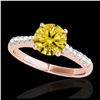 Image 1 : 1.25 ctw SI/I Fancy Intense Yellow Diamond Ring 10K Rose Gold - REF-190X9R - SKU:34827
