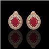 Image 1 : 8.84 ctw Ruby & Diamond Earrings 14K Rose Gold - REF-220H7M - SKU:43632