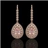 Image 1 : 8.35 ctw Morganite & Diamond Earrings 14K Rose Gold - REF-364M2F - SKU:43170