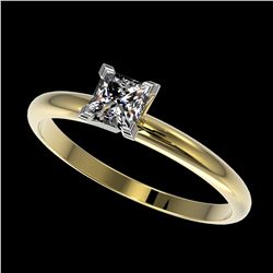 0.50 ctw VS/SI Princess Diamond Ring 10K Yellow Gold - REF-73A5V - SKU:32870