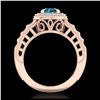 Image 3 : 1.53 ctw Fancy Intense Blue Diamond Art Deco Ring 18K Rose Gold - REF-263M6F - SKU:37650