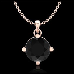 1 ctw Fancy Black Diamond Art Deco Stud Necklace 18K Rose Gold - REF-48F2N - SKU:38074