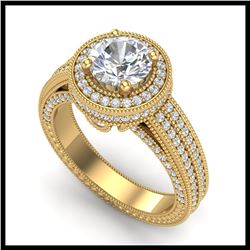 2.8 ctw VS/SI Diamond Solitaire Art Deco Ring 18K Yellow Gold - REF-527V3Y - SKU:37138