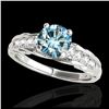 Image 1 : 1.20 ctw SI Fancy Blue Diamond Solitaire Ring 10K White Gold - REF-118W6H - SKU:34939