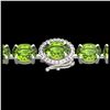 Image 1 : 19.25 ctw Peridot & VS/SI Diamond Bracelet 14K White Gold - REF-147A3V - SKU:40239