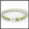 Image 3 : 19.25 ctw Peridot & VS/SI Diamond Bracelet 14K White Gold - REF-147A3V - SKU:40239