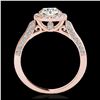 Image 2 : 2.15 ctw H-SI/I Diamond Solitaire Halo Ring 10K Rose Gold - REF-313W6H - SKU:33572
