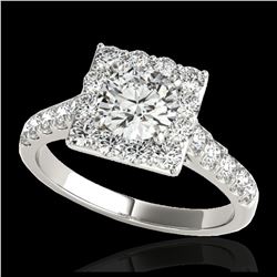 2 ctw H-SI/I Diamond Solitaire Halo Ring 10K White Gold - REF-158N2A - SKU:34132