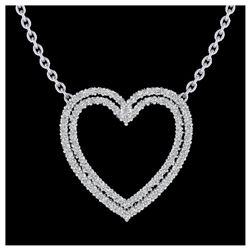 2 ctw VS/SI Diamond Heart Halo Necklace 14K White Gold - REF-134M7F - SKU:20481