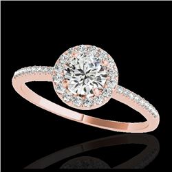 1.20 ctw H-SI/I Diamond Solitaire Halo Ring 10K Rose Gold - REF-174K5W - SKU:33500