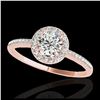Image 1 : 1.20 ctw H-SI/I Diamond Solitaire Halo Ring 10K Rose Gold - REF-174K5W - SKU:33500