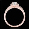 Image 2 : 1.20 ctw H-SI/I Diamond Solitaire Halo Ring 10K Rose Gold - REF-174K5W - SKU:33500