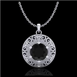 1.11 ctw Fancy Black Diamond Art Deco Stud Necklace 18K White Gold - REF-87M3F - SKU:37562
