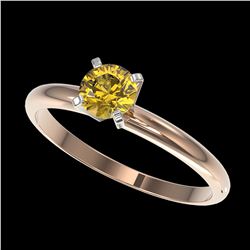 0.55 ctw Intense Yellow Diamond Ring 10K Rose Gold - REF-58F5N - SKU:36381