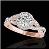 Image 1 : 1.54 ctw H-SI/I Diamond Solitaire Halo Ring 10K Rose Gold - REF-135Y2X - SKU:33788