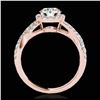 Image 2 : 1.54 ctw H-SI/I Diamond Solitaire Halo Ring 10K Rose Gold - REF-135Y2X - SKU:33788