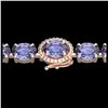 Image 1 : 19.25 ctw Tanzanite & Diamond Eternity Bracelet 14K Rose Gold - REF-234Y5X - SKU:40247