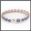 Image 3 : 19.25 ctw Tanzanite & Diamond Eternity Bracelet 14K Rose Gold - REF-234Y5X - SKU:40247