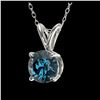 Image 2 : 0.73 ctw Intense Blue Diamond Necklace 10K White Gold - REF-82R5K - SKU:36742