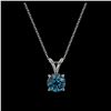 Image 3 : 0.73 ctw Intense Blue Diamond Necklace 10K White Gold - REF-82R5K - SKU:36742