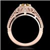 Image 3 : 1.07 ctw Intense Fancy Yellow Diamond Art Deco Ring 18K Rose Gold - REF-254Y5X - SKU:37554