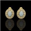 Image 1 : 7.4 ctw Opal & Diamond Earrings 14K Yellow Gold - REF-227X8R - SKU:43648