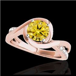 1.15 ctw SI/I Fancy Intense Yellow Diamond Ring 10K Rose Gold - REF-182X7R - SKU:34843