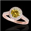 Image 1 : 1.33 ctw SI/I Fancy Intense Yellow Diamond Ring 10K Rose Gold - REF-190W9H - SKU:33516