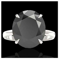 9 ctw Black VS/SI Diamond Ring 18K White Gold - REF-210W4H - SKU:22095