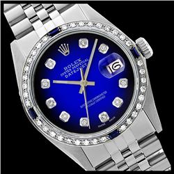 Rolex Men's Stainless Steel, QuickSet, Diam Dial & Diam/Sapphire Bezel - REF-521H6W