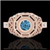 Image 2 : 0.75 ctw Fancy Intense Blue Diamond Art Deco Ring 18K Rose Gold - REF-172M7F - SKU:37818