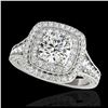 Image 1 : 2 ctw H-SI/I Diamond Solitaire Halo Ring 10K White Gold - REF-231W8H - SKU:33652
