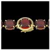 Image 1 : 65 ctw Garnet & VS/SI Diamond Bracelet 14K Yellow Gold - REF-209R3K - SKU:22261