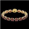 Image 2 : 65 ctw Garnet & VS/SI Diamond Bracelet 14K Yellow Gold - REF-209R3K - SKU:22261