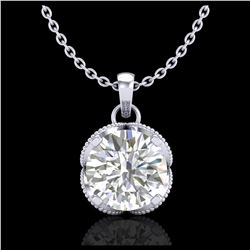 1.13 ctw VS/SI Diamond Solitaire Art Deco Stud Necklace 18K White Gold - REF-217X3R - SKU:36863