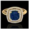 Image 1 : 2.52 ctw Sapphire & VS/SI Diamond Ring 18K Yellow Gold - REF-77M3F - SKU:20769