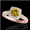 Image 1 : 1.50 ctw SI/I Fancy Intense Yellow Diamond Ring 10K Rose Gold - REF-177X3R - SKU:33372